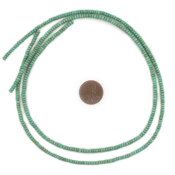 Green Aqua Turquoise Rondelle (3mm) - The Bead Chest