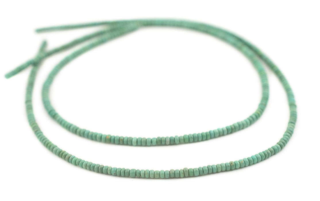 Green Aqua Turquoise Rondelle (3mm) - The Bead Chest
