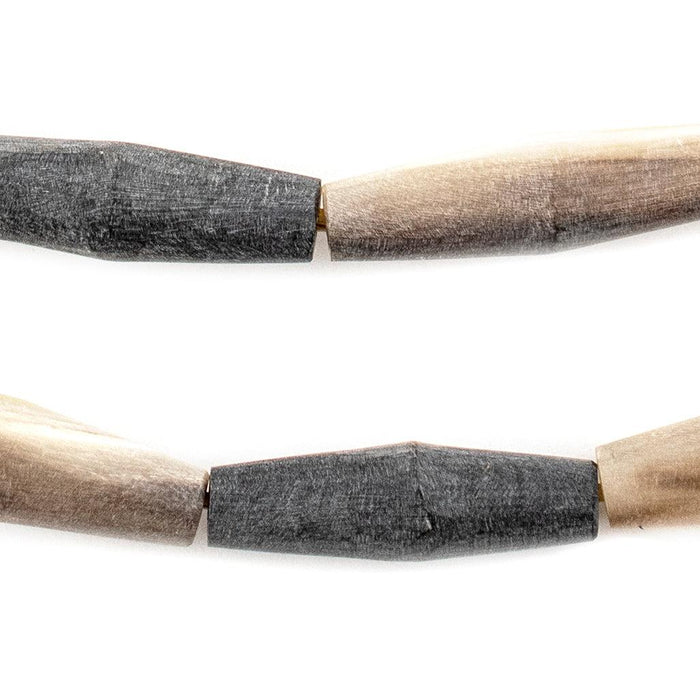Elongated Grey Kenyan Horn Beads (36x12mm) - The Bead Chest