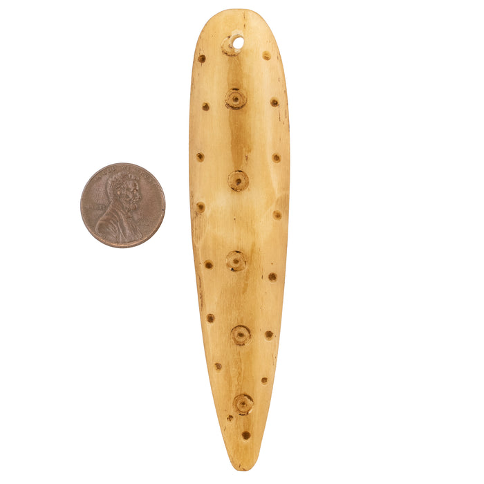 Light Brown Bone Shaman Medicine Stick Pendant - The Bead Chest