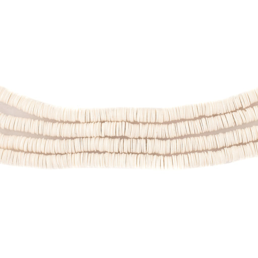 Cream Vinyl Phono Record Beads (3mm) - The Bead Chest