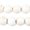 Rustic Opaque White Recycled Glass Beads (18mm)