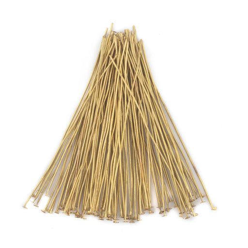 Brass 21 Gauge 3 Inch Head Pins (Approx 100 pieces) - The Bead Chest