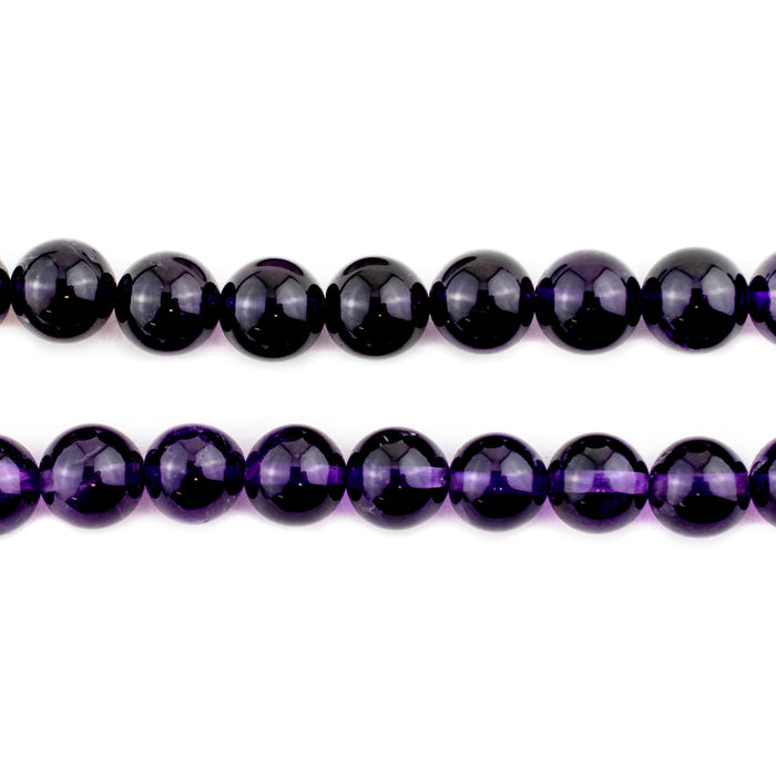 Dark Round Amethyst Beads (8mm) - The Bead Chest