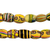 Oval Antique Venetian African Millefiori Trade Beads #15811