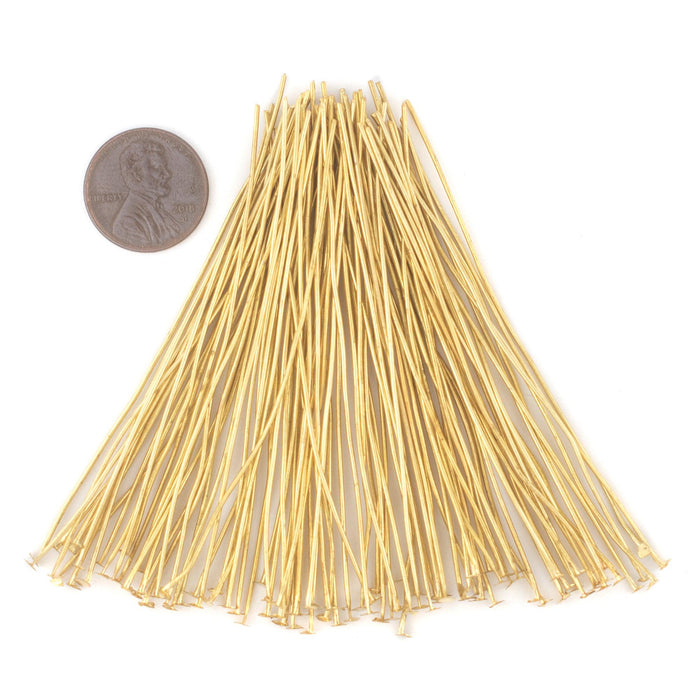 Gold 21 Gauge 3 Inch Head Pins (Approx 100 pieces) - The Bead Chest