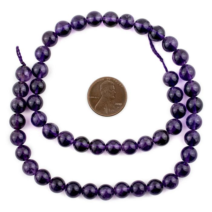 Dark Round Amethyst Beads (8mm) - The Bead Chest