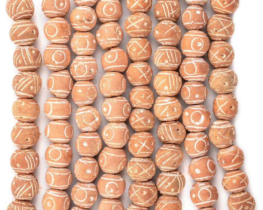 Natural Terracotta Mali Clay Beads (12mm) - The Bead Chest
