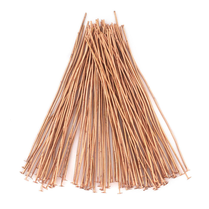 Copper 21 Gauge 3 Inch Head Pins (Approx 100 pieces) - The Bead Chest