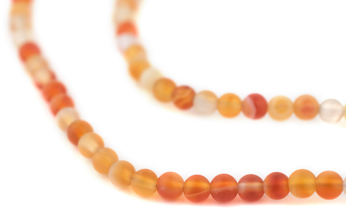 Matte Round Carnelian Beads (4mm) - The Bead Chest