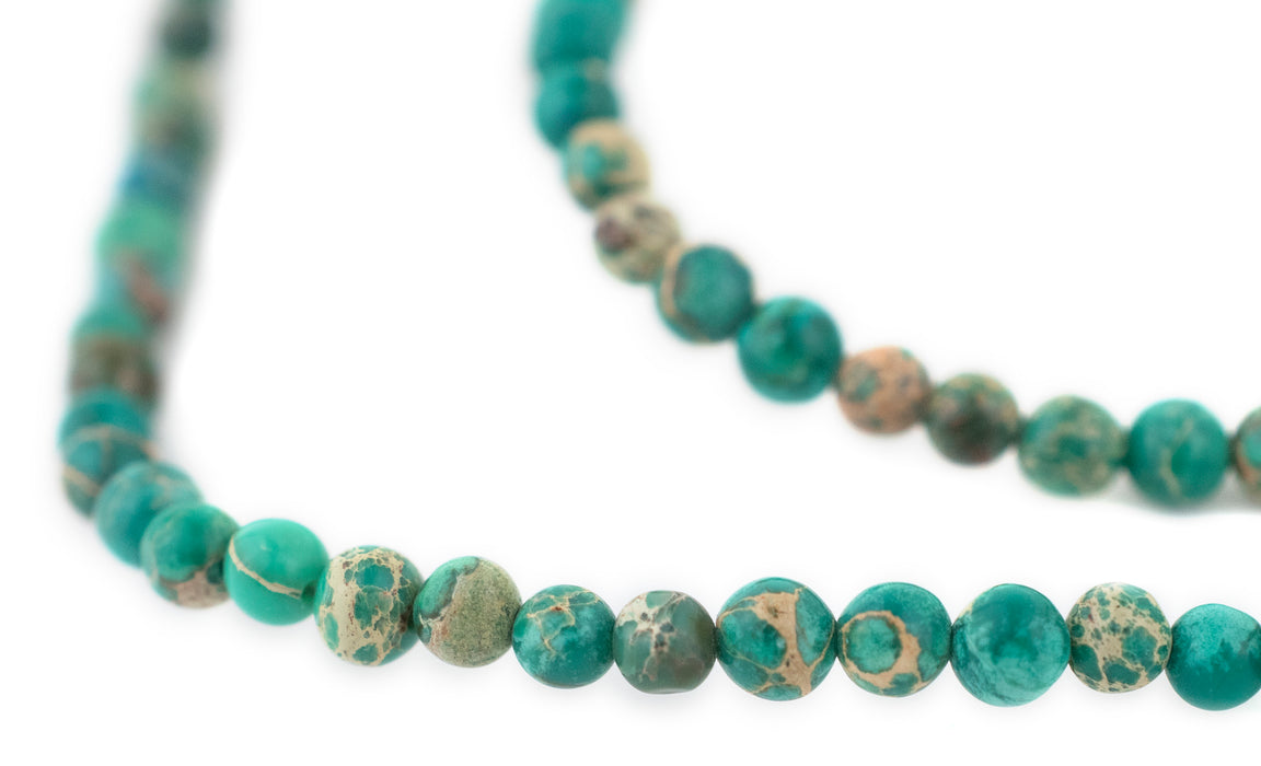 Green Aqua Sea Sediment Jasper Beads (4mm) - The Bead Chest