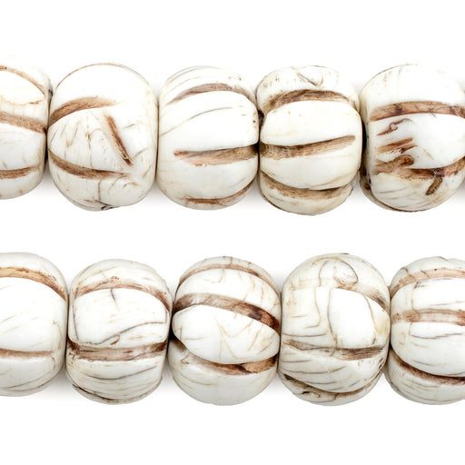 Round Melon Vintage Style Naga Shell Beads (12x17mm) - The Bead Chest