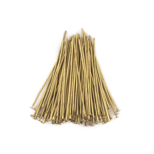 Brass 21 Gauge 1.5 Inch Head Pins (Approx 100 pieces) - The Bead Chest