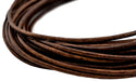 2.0mm Dark Brown Distressed Round Leather Cord (15ft) - The Bead Chest