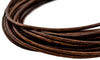 2.0mm Dark Brown Distressed Round Leather Cord (15ft)