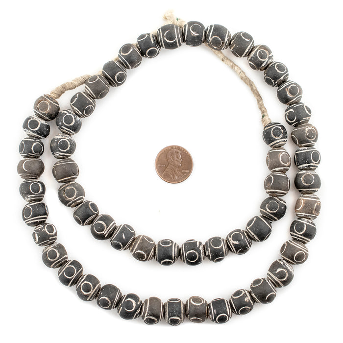 Black Terracotta Round Mali Clay Beads (12mm) - The Bead Chest