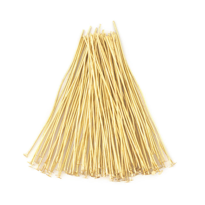 Gold 21 Gauge 2.5 Inch Head Pins (Approx 100 Pieces) - The Bead Chest