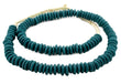 Teal Ashanti Glass Saucer Beads (12mm) - The Bead Chest