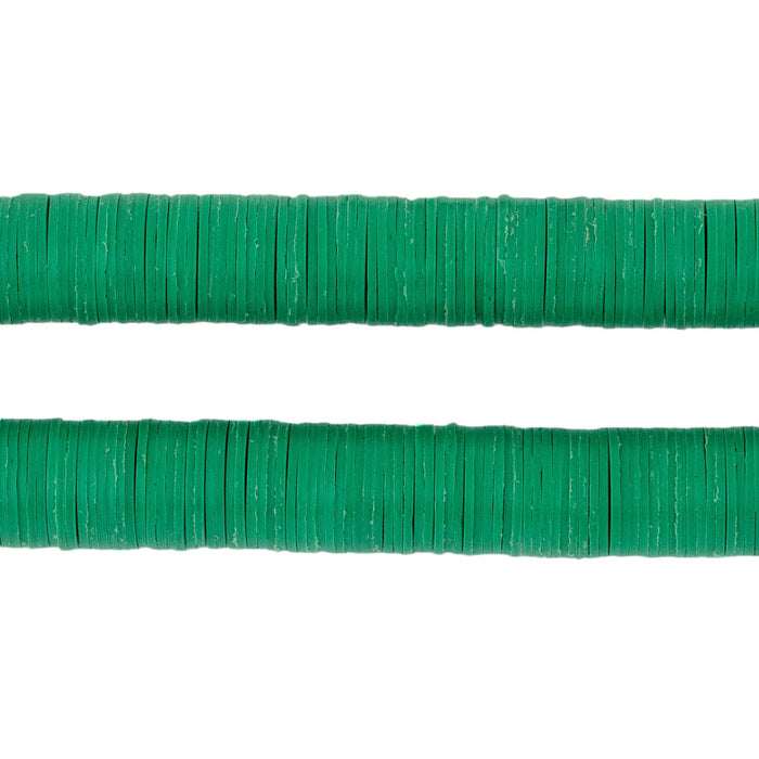 Green Vinyl Phono Record Beads (10mm) - The Bead Chest