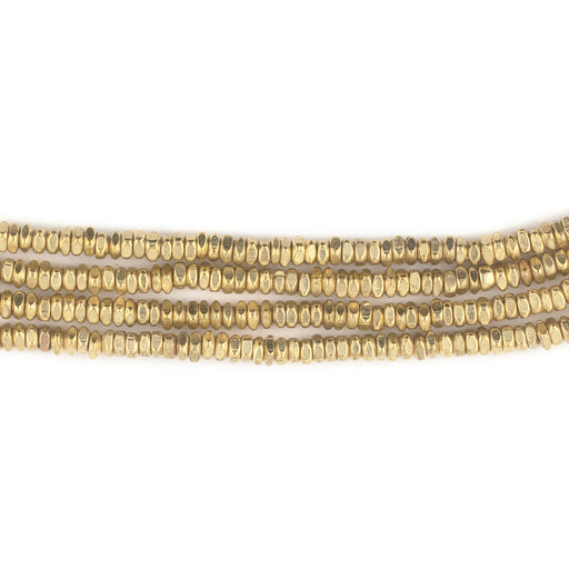 Gold Faceted Square Heishi Beads (3mm) - The Bead Chest
