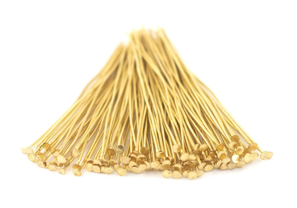 Gold 21 Gauge 2.5 Inch Head Pins (Approx 100 Pieces) - The Bead Chest