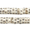 White Carved Eye Disk Bone Mala Beads (12mm)
