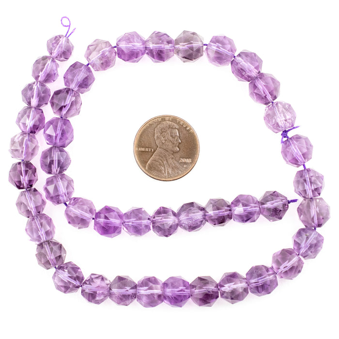 Cut Round Amethyst Beads (9mm) - The Bead Chest