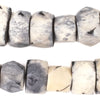 Washed Grey Bone Beads (Faceted)