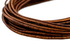2.0mm Brown Distressed Round Leather Cord (15ft)