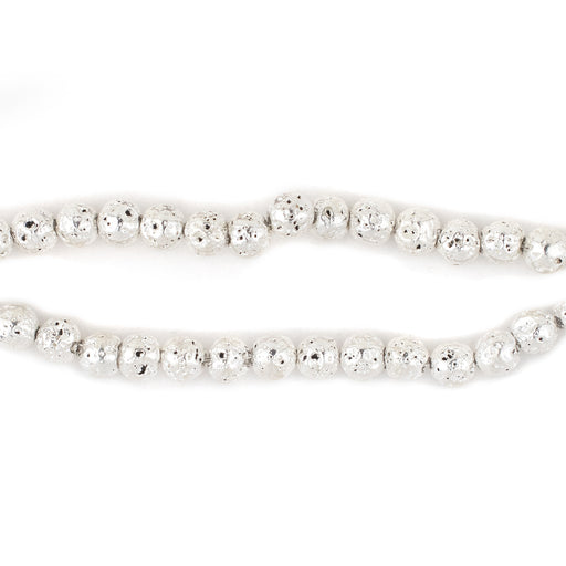 Silver Electroplated Lava Beads (4mm) - The Bead Chest