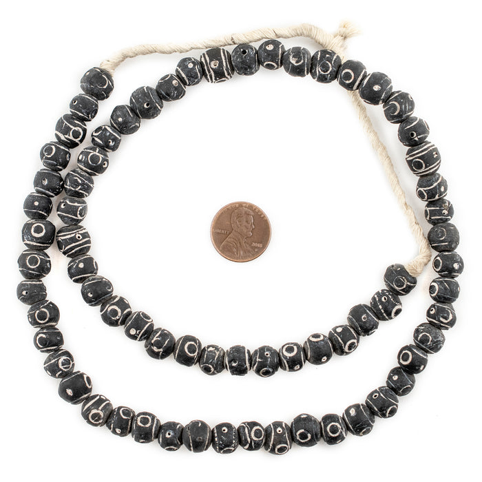 Black Terracotta Round Mali Clay Beads (10mm) - The Bead Chest