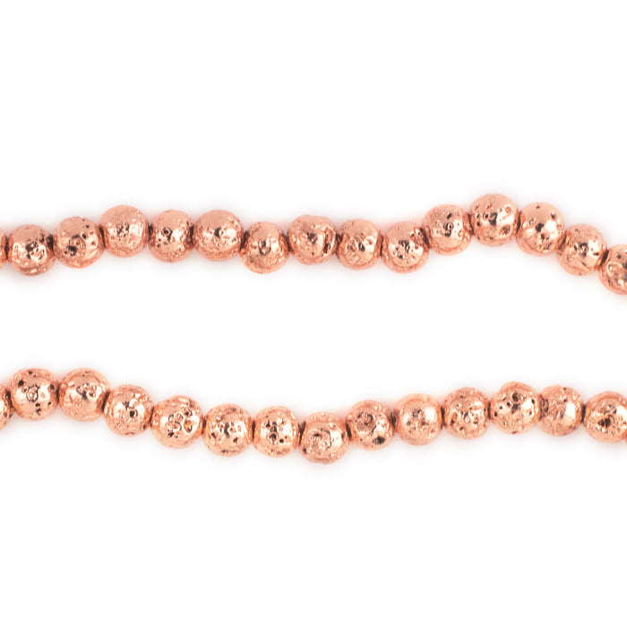 Copper Electroplated Lava Beads (4mm) - The Bead Chest