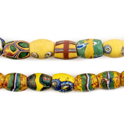Oval Antique Venetian African Millefiori Trade Beads #15829 - The Bead Chest
