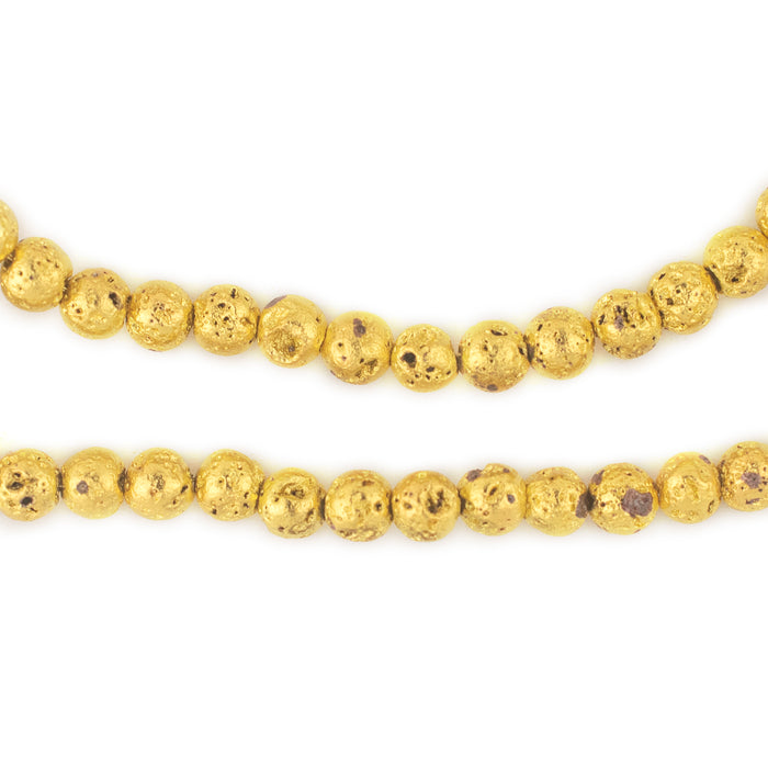 Gold Electroplated Lava Beads (4mm) - The Bead Chest