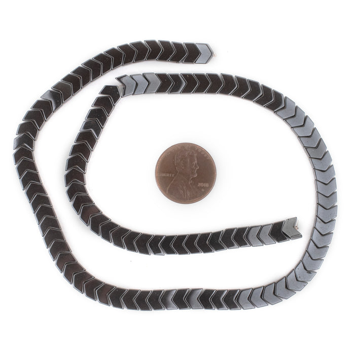 Charcoal Flat Interlocking Snake Beads (6mm) - The Bead Chest