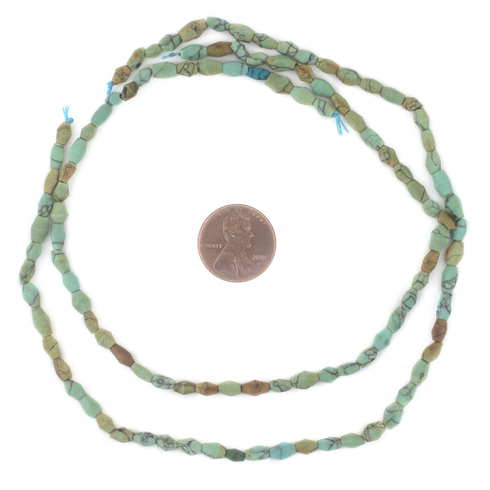 Afghani Bicone Turquoise Beads (6x4mm) - The Bead Chest