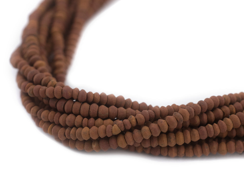 Brown Jade Compressed Bicone Heishi Beads (3mm) - The Bead Chest