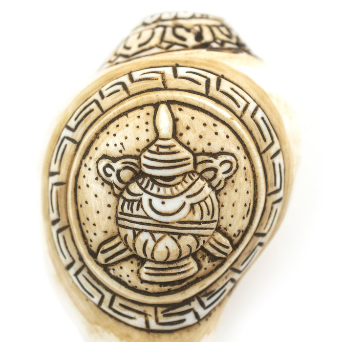 Carved Ashtamangala Conch Shell (Treasure Vase) - The Bead Chest