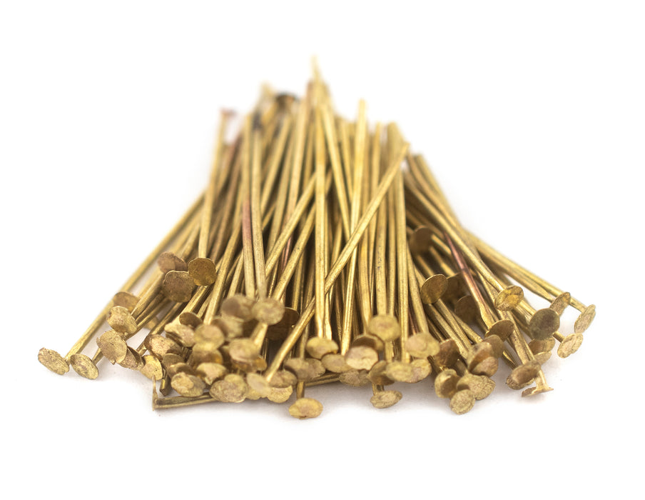 Brass 21 Gauge 1 Inch Head Pins (Approx 100 pieces) - The Bead Chest