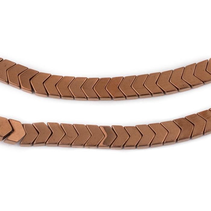 Copper Flat Interlocking Snake Beads (6mm) - The Bead Chest