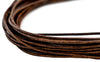 1.0mm Dark Brown Distressed Round Leather Cord (15ft)