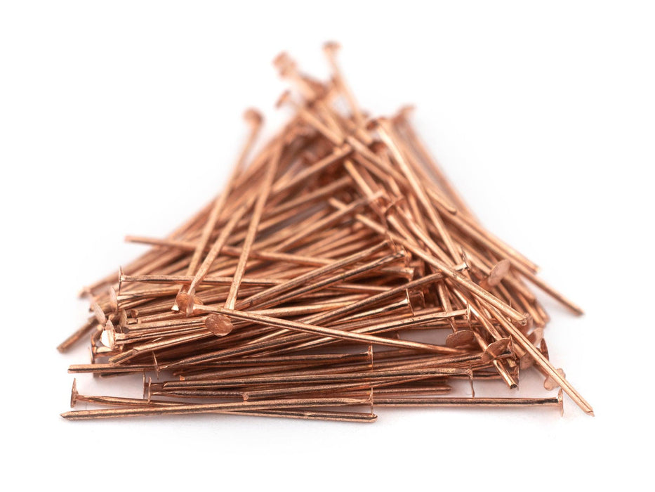 Copper 21 Gauge 1 Inch Head Pins (Approx 100 pieces) - The Bead Chest