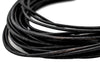 1.5mm Black Distressed Round Leather Cord (15ft)