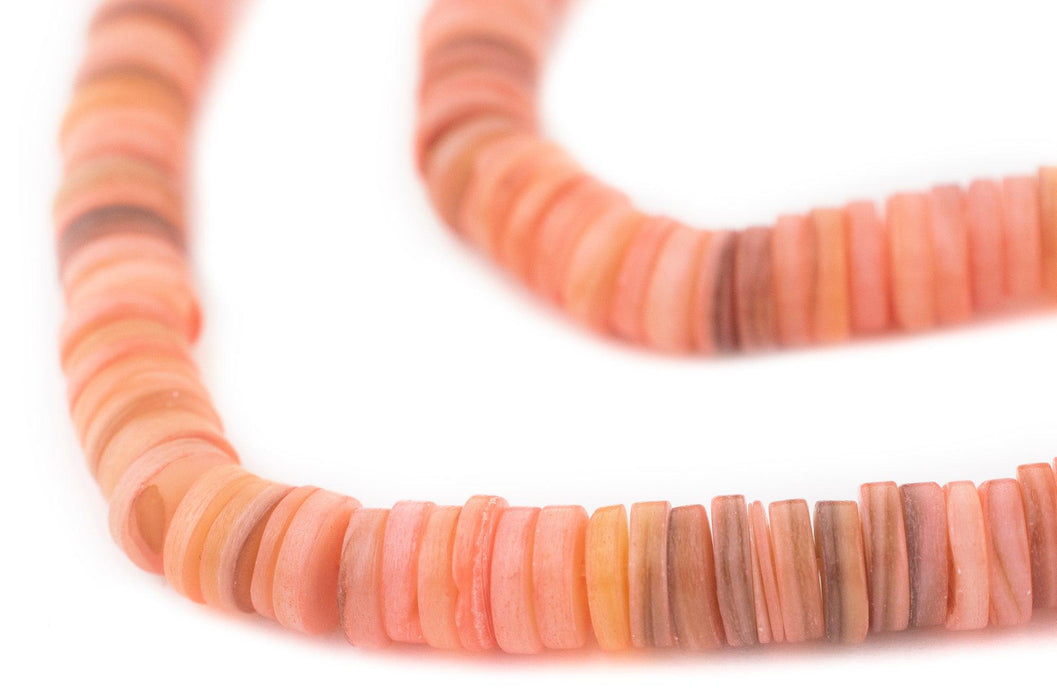 Rose Pink Sliced Shell Heishi Beads (8mm) - The Bead Chest