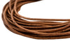 1.5mm Brown Distressed Round Leather Cord (15ft)
