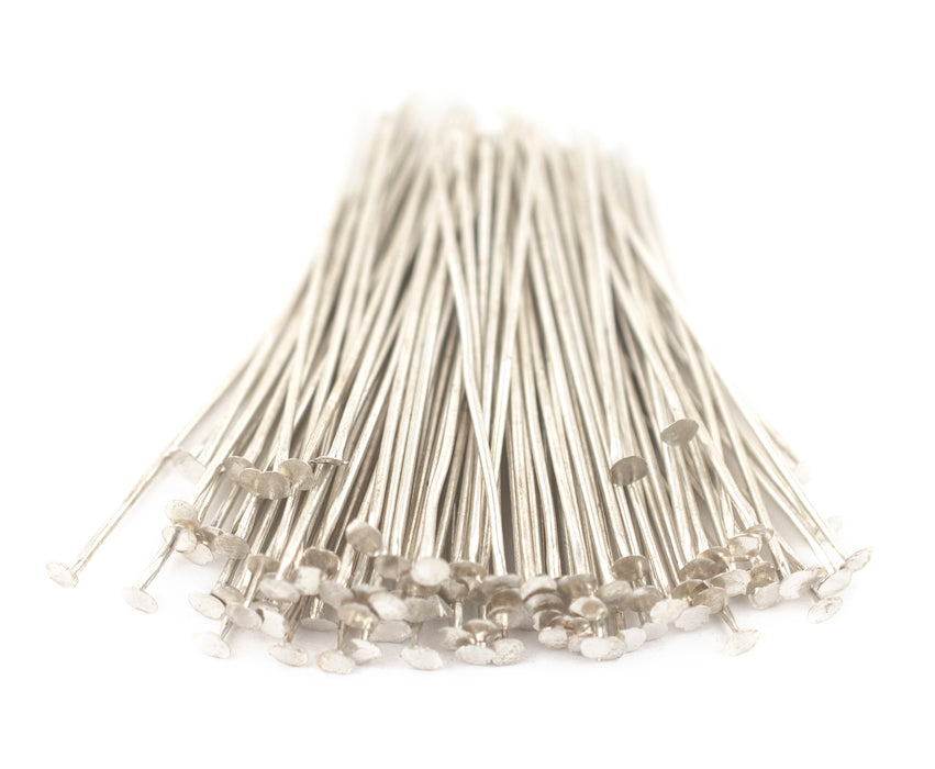Silver 21 Gauge 1.5 Inch Head Pins (Approx 100 pieces) - The Bead Chest