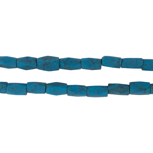 Blue Turquoise-Style Faceted Afghani Stone Beads (8x5mm) - The Bead Chest