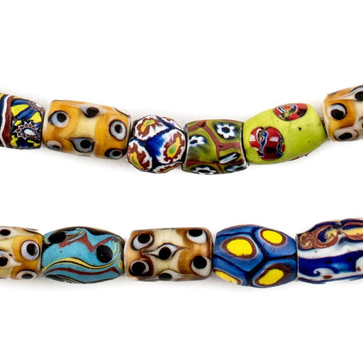 Oval Antique Venetian African Millefiori Trade Beads #15840