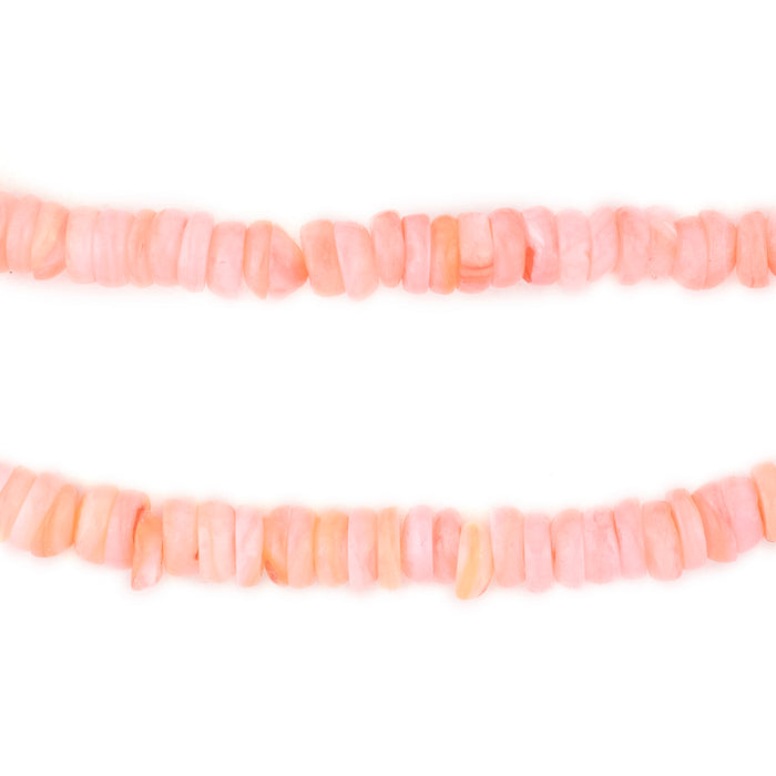 Rose Pink Nugget Shell Heishi Beads (6mm) - The Bead Chest