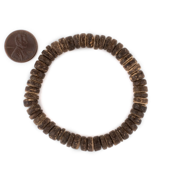 Natural Coconut Shell Stretch Bracelet - The Bead Chest